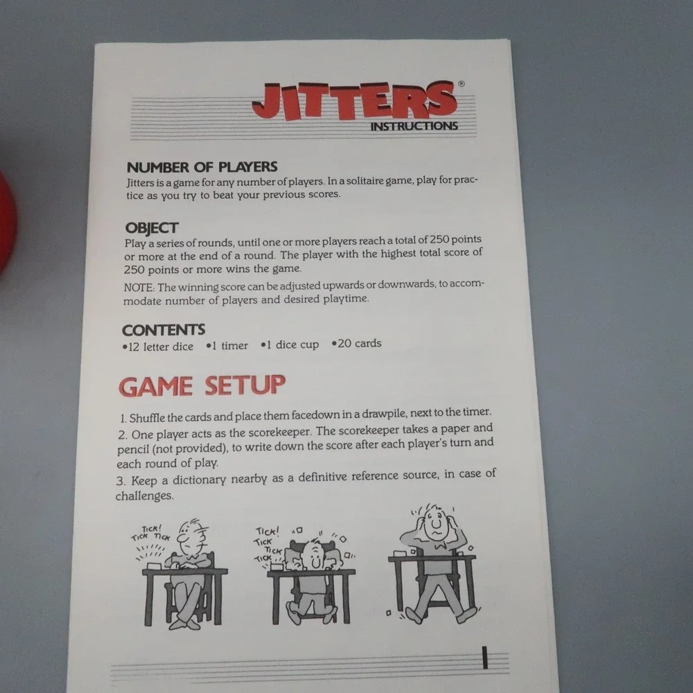 Vintage 1986 Milton Bradley Jitters Word Game Complete